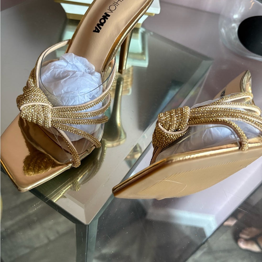Fashion Nova Elegant Gold Heels